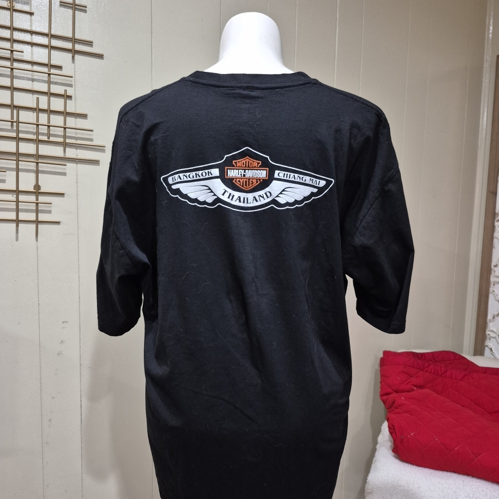 Men’s Harley Davidson foreign language size 4X Black Thailand T-shirt 50" Chest - Picture 3 of 7